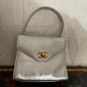 COPY - COPY - Authentic Silver Leather Chanel Bag